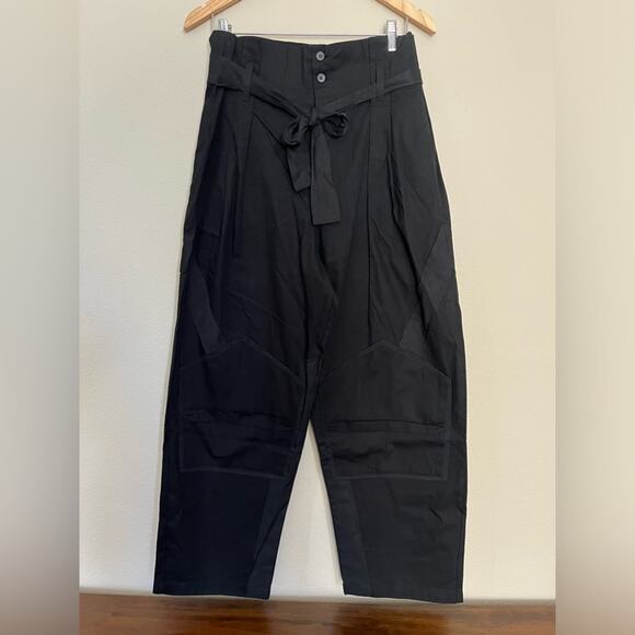 NWT Anthropologie Tiny Dojo Black High Waisted Minimalist Button Front Pants 14 - Picture 4 of 16